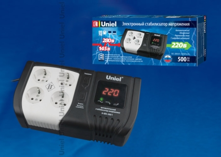Изображение U-ARS-500/1 Стабилизатор напряжения "Uniel" серии Standard - Expert 500 ВА  интернет магазин Иватек ivatec.ru