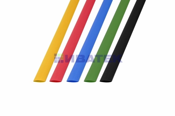 Термоусаживаемые трубки REXANT 10,0/5,0 мм, набор пять цветов, упаковка 50 шт. по 1 м
