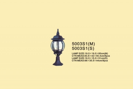 Изображение FL-5003S1(M) Фонарь с подставкой 19,5*19,5*60 см, IP 55. энергосберегающая лампа 15W, 220V, Аллюминий, прозрачное стекло Б/лампы  интернет магазин Иватек ivatec.ru