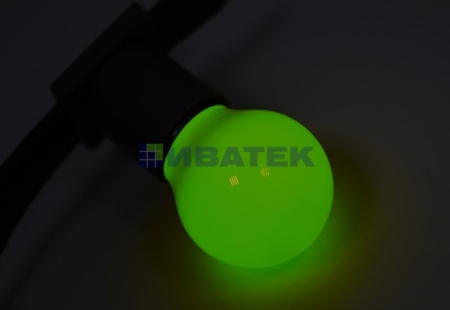 Изображение Лампа-шар для новогодней гирлянды "Белт-лайт"  DIA 45 3 LED е27  Зеленая  Neon-Night  интернет магазин Иватек ivatec.ru