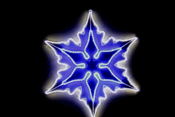 Мотив Снежинка двойная из тейп-лайта 83*83см,бело/синяя с контр. и тр FCB(C)-2D-HE00600-240V/12V-W/B (FS-00-00001125)