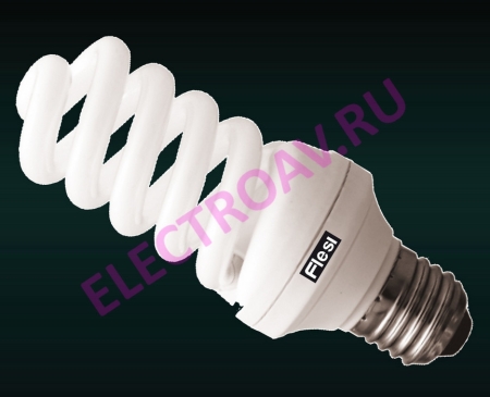 Изображение Энергосберегающая лампа Flesi Spiral 20W 220V E14 4100K 128x48 ELH/S-20W4100E14  (50шт/кор)  интернет магазин Иватек ivatec.ru