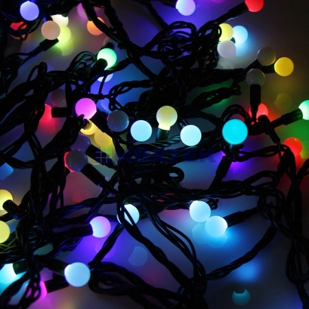 Изображение Гирлянда "LED - шарики", Мульти 17,5мм, 23мм, 17,5мм, 45мм, 10м 80 диодов  интернет магазин Иватек ivatec.ru