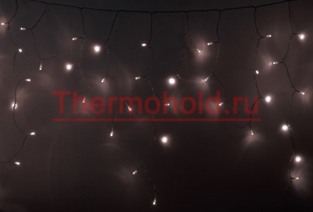 Изображение Гирлянда новогодняя Айсикл (бахрома) светодиодный, 4,8 х 0,6 м, прозрачный провод, диоды ТЕПЛО-БЕЛЫЕ  интернет магазин Иватек ivatec.ru