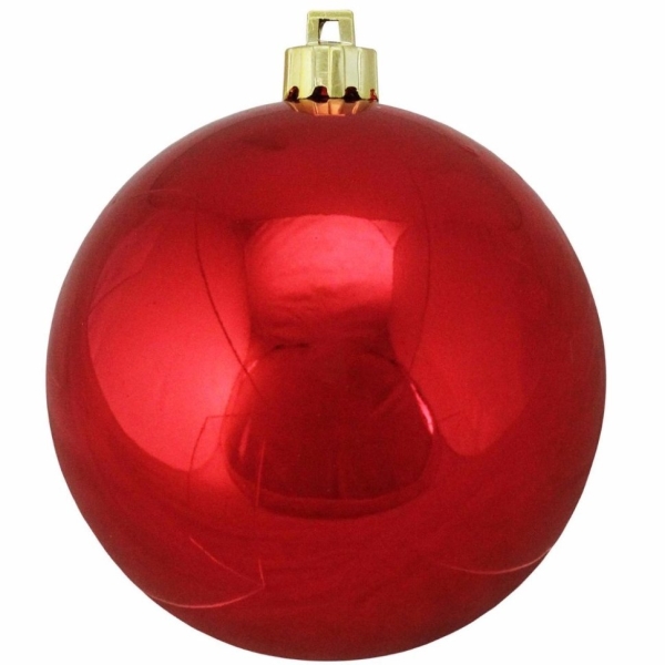Елочная игрушка "Шар" глянцевый, диаметр 100 мм (красный)