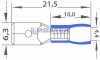Изображение Клемма плоская изолированная штекер 6.3 мм 1.5-2.5 мм² (РПи-п 2.5-(6.3)) синяя REXANT уп 100шт  интернет магазин Иватек ivatec.ru
