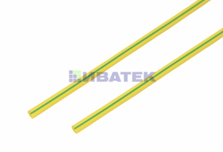 Изображение Термоусаживаемая трубка REXANT 4,0/2,0 мм, желто-зеленая, упаковка 50 шт. по 1 м  интернет магазин Иватек ivatec.ru