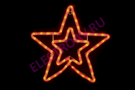 Изображение LED-XM(FR)-2DCK020-R-F(R) Мотив Звезда, красная 55х54см. С красными Flash LEDS  интернет магазин Иватек ivatec.ru