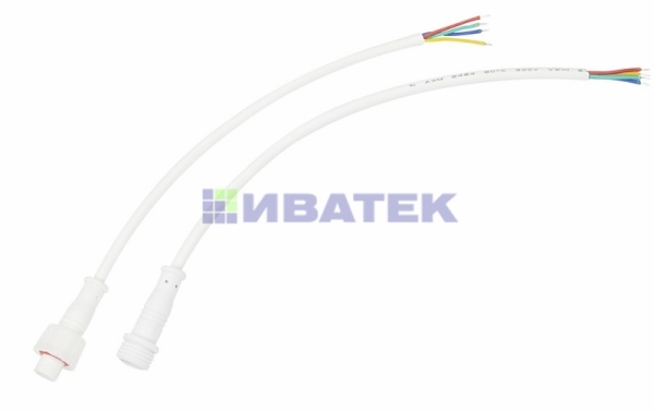 Соединительный кабель (4pin) герметичный (IP67) 4х0.35 мм² 300 V белый REXANT
