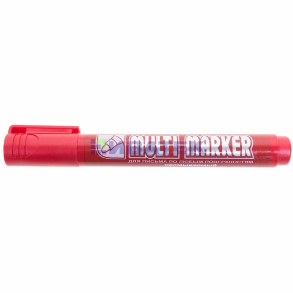 Маркер перманентный Crown «Multi Marker» 3 мм, красный, пулевидный уп 12шт
