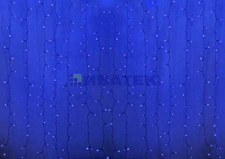 Изображение Гирлянда новогодняя "Светодиодный Дождь" 2х9м, постоянное свечение, прозрачный провод, 220В, Синий  интернет магазин Иватек ivatec.ru