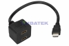 Изображение Переходник REXANT штекер HDMI - 2 гнезда HDMI с проводом, черный (10 шт./уп.)  интернет магазин Иватек ivatec.ru