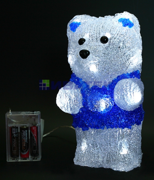14-049, Светодиодная фигура "Медвежонок  Умка" 23 см, 18 led, 3АА., белый
