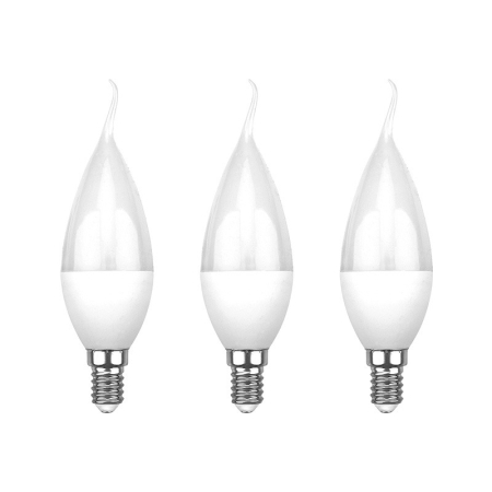 Изображение Лампа светодиодная REXANT Свеча на ветру (CW) 7.5 Вт E14 713 Лм 6500 K холодный свет (3 шт./уп.)  интернет магазин Иватек ivatec.ru