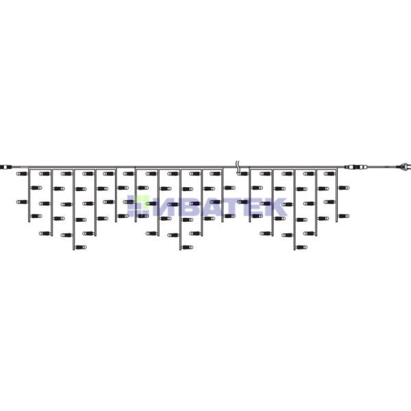 Гирлянда Айсикл (бахрома) светодиодный, 5,6 х 0,9 м, с эффектом мерцания, БЕЛЫЙ провод "КАУЧУК", 220