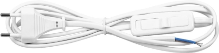 Изображение Сетевой шнур с выключателем, KF-HK-1 230V 1.9м белый  интернет магазин Иватек ivatec.ru