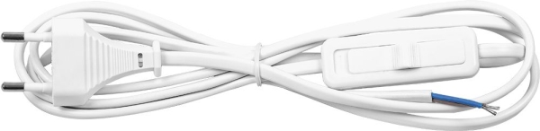 Сетевой шнур с выключателем, KF-HK-1 230V 1.9м белый