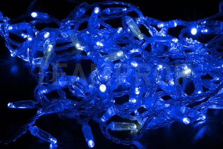 Изображение Светодиодная гирлянда нить 10м, 220В, флэш, прозрачный провод, синяя  интернет магазин Иватек ivatec.ru