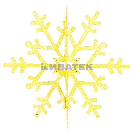 Изображение Елочная фигура "Снежинка резная 3D", 31 см, цвет золотой(упак 8 шт)  интернет магазин Иватек ivatec.ru