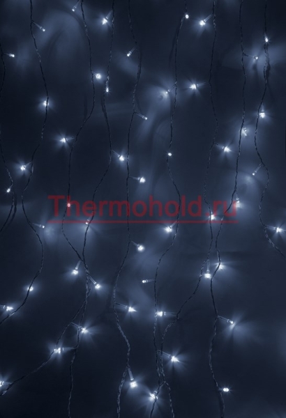 Гирлянда "Светодиодный Дождь"  1,5х1,5м, свечение с динамикой, прозрачный провод, 220В, диоды БЕЛЫЕ