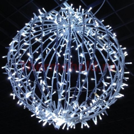 Изображение Шар светодиодный на столб, диаметр 120 см, 600 светодиодов, цвет белый, нить 60м  интернет магазин Иватек ivatec.ru