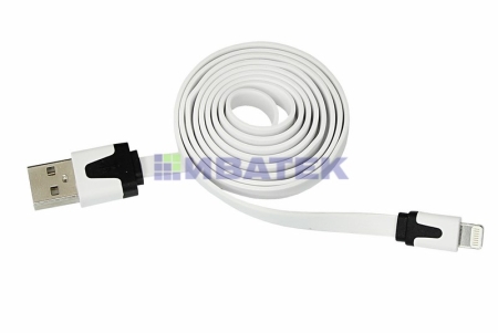 Изображение USB-Lightning кабель для iPhone/PVC/flat/white/1m/REXANT  интернет магазин Иватек ivatec.ru