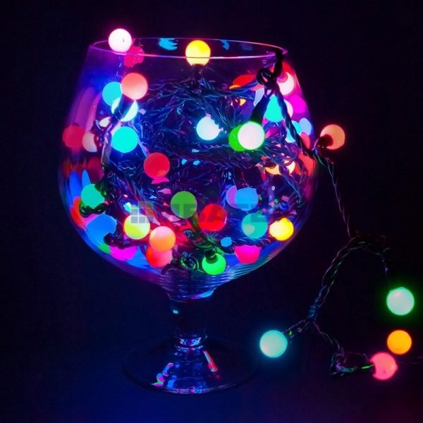 Гирлянда новогодняя "LED - шарики", Мультиколор, d17,5 мм  20 м, Neon-Night