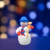 Изображение 3D фигура надувная "Снеговик с метлой", размер 120 см, внутренняя подсветка 3 лампы, компрессор с ад  интернет магазин Иватек ivatec.ru