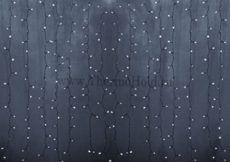 Изображение Гирлянда новогодняя "Светодиодный Дождь" 2х6м, постоянное свечение, прозрачный провод, 220В, Белый  интернет магазин Иватек ivatec.ru