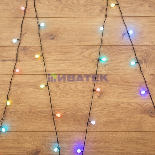 Гирлянда новогодняя "LED - шарики", RGB 18 мм, 5 м, Neon-Night
