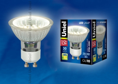 Изображение LED-JCDR-SMD-1,5W/WW/GU10 95 lm Светодиодная лампа. Картонная упаковка.  интернет магазин Иватек ivatec.ru