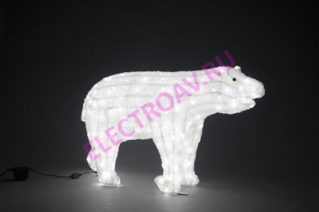 Изображение IMD-PBEAR-02 Медведь 3D белый, 1416 led, H70см,W125см, 24V, мощность 80W, 1шт/кор.  интернет магазин Иватек ivatec.ru