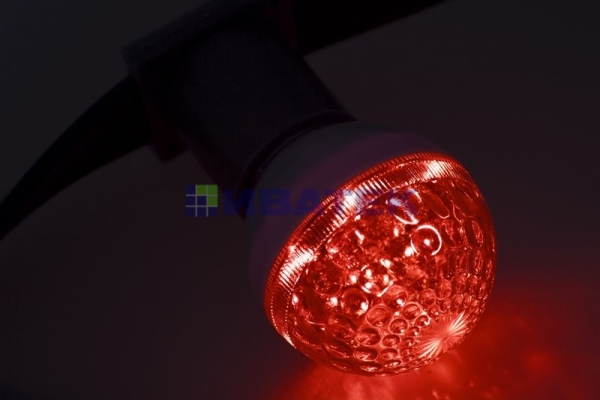 Лампа-шар для новогодней гирлянды "Белт-лайт"  DIA 50 10 LED е27  (Красная)  24V/AC  Neon-Night