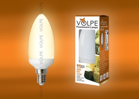 Изображение CFL-C 35 220-240V 11W E14 2700K Лампа энергосберегающая VOLPE. Картонная упаковка.  интернет магазин Иватек ivatec.ru