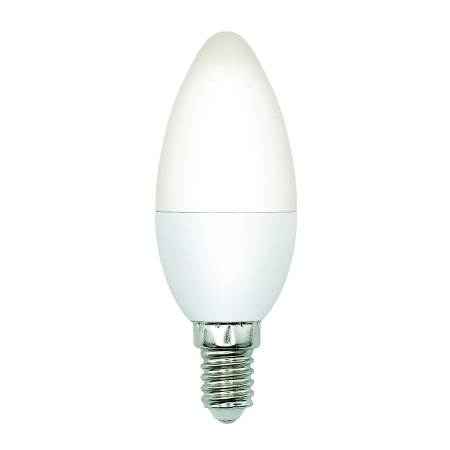 Изображение LED-C37-6W/4000K/E14/FR/SLS Лампа светодиодная. Форма "свеча", матовая. Белый свет (4000K). ТМ Volpe  интернет магазин Иватек ivatec.ru