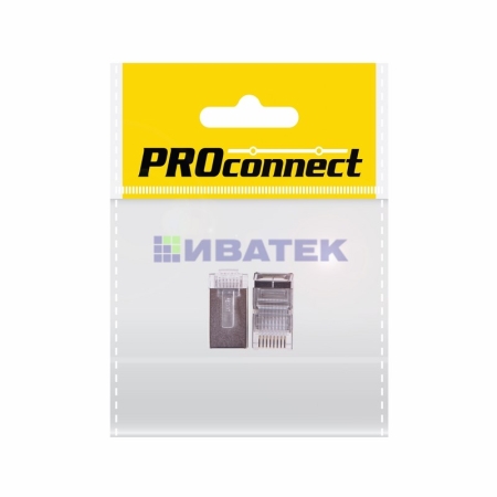 Изображение PROconnect Разъем сетевой LAN на кабель, штекер RJ-45(8P8C) FTP экранированный, пакет, 2шт.  интернет магазин Иватек ivatec.ru