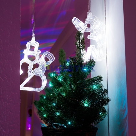 Изображение Фигура светодиодная "Снеговик" на присоске с подвесом, БЕЛЫЙ  интернет магазин Иватек ivatec.ru