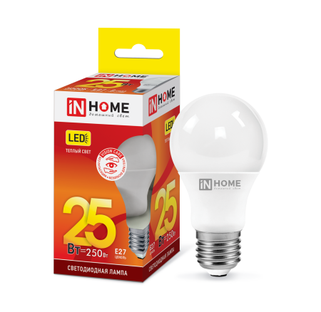 Изображение Лампа светодиодная LED-A65-VC 25Вт 230В Е27 3000К 2380Лм IN HOME  интернет магазин Иватек ivatec.ru
