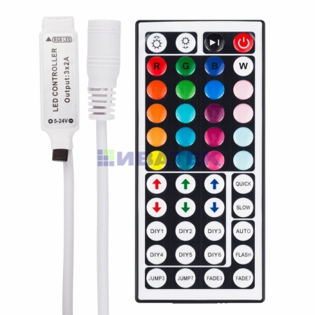 Изображение LED мини контроллер ИК(IR), 72W/144W, 44 кнопки, 12V/24V  интернет магазин Иватек ivatec.ru