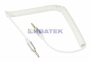 Изображение Аудиокабель AUX 3.5 мм шнур спираль 1 м белый  интернет магазин Иватек ivatec.ru