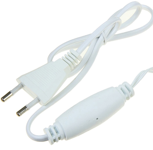 POWER CABLE-WHITE, Силовой шнур для гирлянд (LED PLS/ LED PLS FLASH) белый, материал ПВХ, выпрямитель 1,6А, длина 1,6 метра