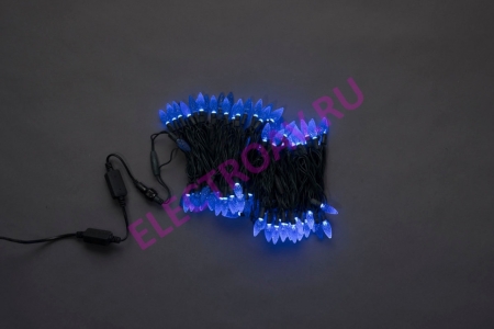 Изображение LED-XS-100-240V-B Светодиодная гирлянда,ягода,цвет синий, влагозащищенная, 100 светодиодов, с контроллером  интернет магазин Иватек ivatec.ru