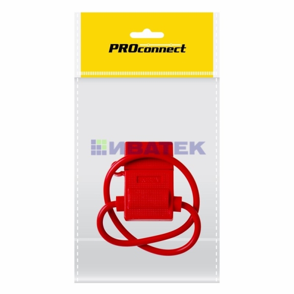 Держатель предохранителя PROconnect, тип вилочный, красный, 1 шт., пакет БОПП