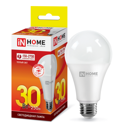 Изображение Лампа светодиодная LED-A70-VC 30Вт 230В Е27 3000К 2850Лм IN HOME  интернет магазин Иватек ivatec.ru