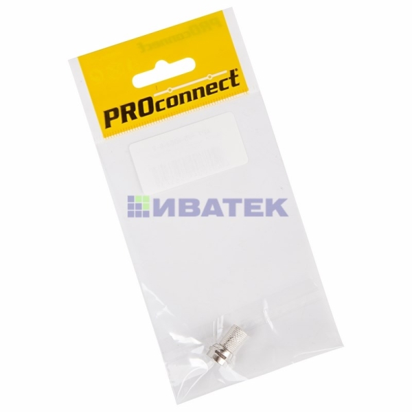 Разъем антенный на кабель, штекер F для кабеля RG-6, (1шт.) (пакет)  PROconnect 05-4003-6-7