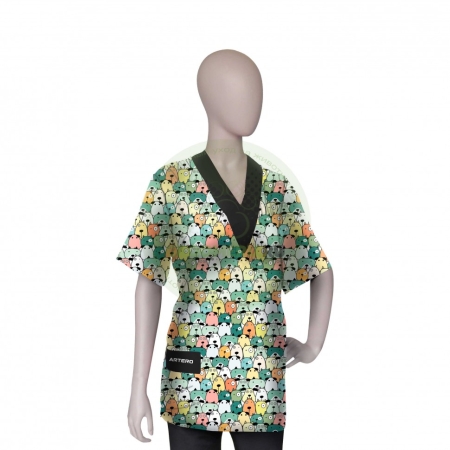 Изображение Рубашка Artero с V-образным вырезом и принтом "Мульти", размер M, арт. W792  интернет магазин Иватек ivatec.ru