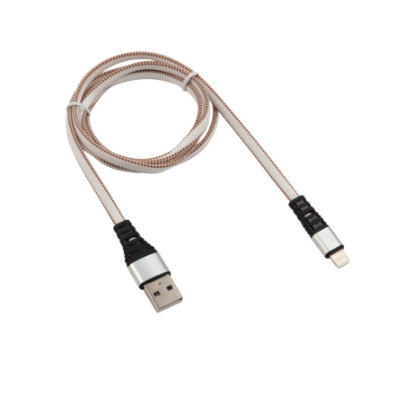 Изображение Кабель REXANT USB-Lightning 2.4 A, 1 м, белая нейлоновая оплетка  интернет магазин Иватек ivatec.ru