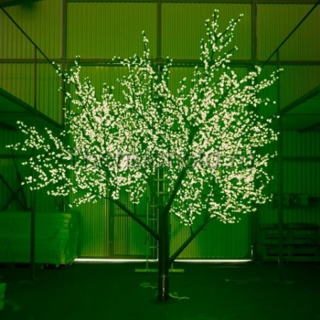 Изображение Светодиодное дерево "Сакура", высота 2,4 м, диаметр кроны 1,72м, Зеленые диоды, IP 44, понижающий тр  интернет магазин Иватек ivatec.ru