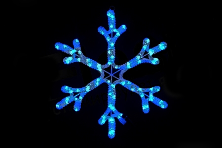 Изображение Мотив Снежинка из светодиодного дюралайта Синяя  60,96 см с мерцанием LED-XM(FR)-2D-CK005-24"-B-F(W) (FS-00-00000825)  интернет магазин Иватек ivatec.ru