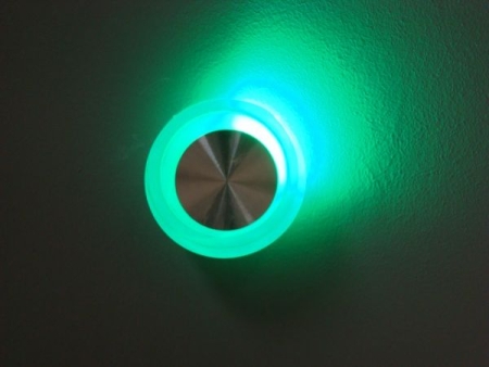Изображение Светодиодный круглый светильник, встраиваемый в стену, зеленый оттенок, 1*1W (FS-FL55SH-RD GREEN)  интернет магазин Иватек ivatec.ru